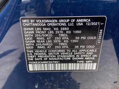 2022 Volkswagen Atlas Cross Sport 3.6L V6 SE w/Technology