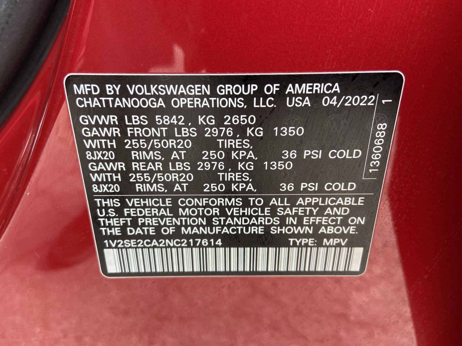 2022 Volkswagen Atlas Cross Sport 3.6L V6 SEL R-Line